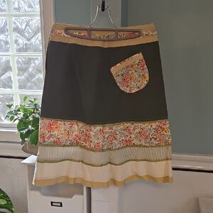 Floral Patchwork A-Line Skirt